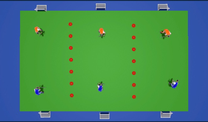 Hockey Session Plan Drill (Colour): 1-1 Toernooi (Sije)