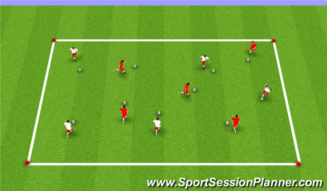 Football/Soccer Session Plan Drill (Colour): Week #1 Dribbling Box