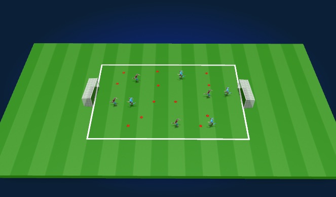 Football/Soccer Session Plan Drill (Colour): scrimmage with gates 