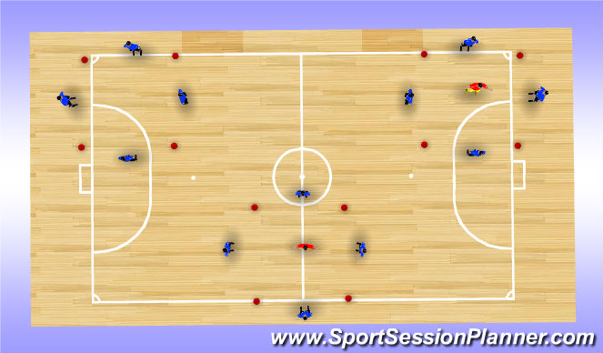 Futsal Session Plan Drill (Colour): Monkey Cages