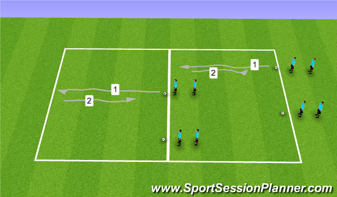 Football/Soccer Session Plan Drill (Colour): Dribbling-1