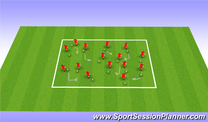 Football/Soccer Session Plan Drill (Colour): Warm-up/Activity I (20)