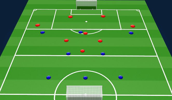 Football/Soccer Session Plan Drill (Colour): 9v9 