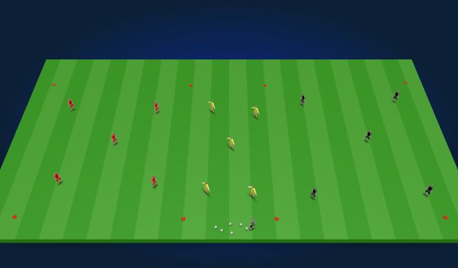 Football/Soccer Session Plan Drill (Colour): SSG - 3 Line Game