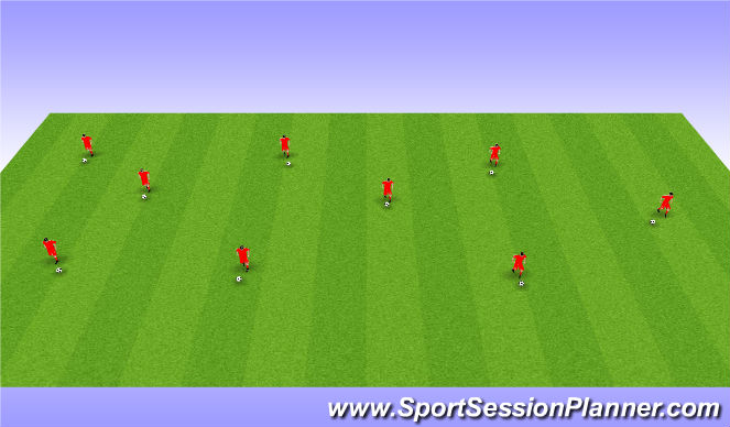 Football/Soccer Session Plan Drill (Colour): Warmup and ball Mastery