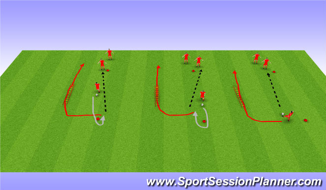 Football/Soccer Session Plan Drill (Colour): Dribblign and agility