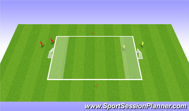 Football/Soccer Session Plan Drill (Colour): 1 v1 with rection