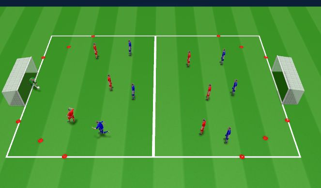 Football/Soccer Session Plan Drill (Colour): Defending the lines