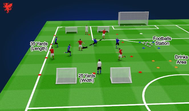 Football/Soccer Session Plan Drill (Colour): Skill Drill - 4(+2) vs 4 Possession