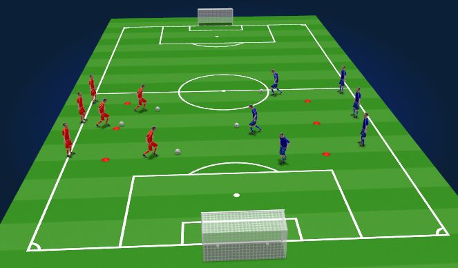 Football/Soccer Session Plan Drill (Colour): Progression 1