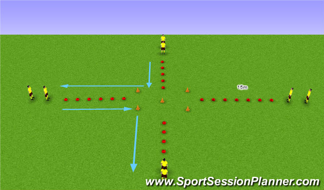 Football/Soccer Session Plan Drill (Colour): Warm Up Variation 4