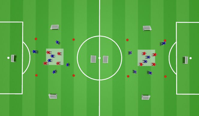 Football/Soccer Session Plan Drill (Colour): Gegenpressing 4vs2 zum 6vs4