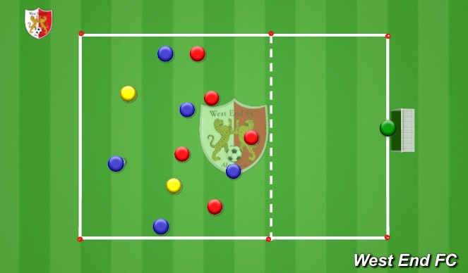 Football/Soccer Session Plan Drill (Colour): Timing of Runs 3