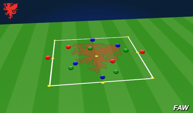Football/Soccer Session Plan Drill (Colour): 4v4 Plus 4 Possession Game