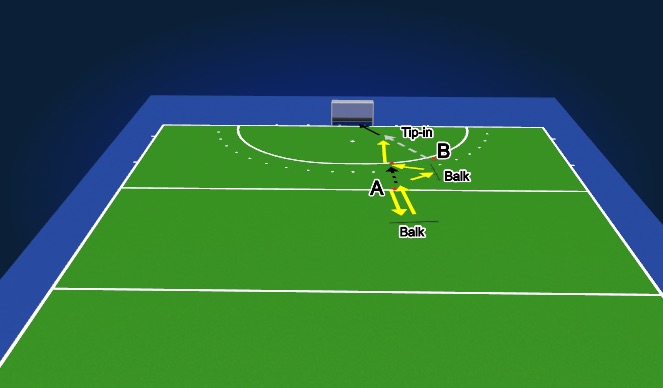 Hockey Session Plan Drill (Colour): Tip in opzet bal start