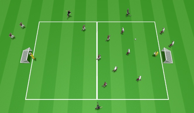 Football/Soccer Session Plan Drill (Colour): In and Out 4v4 Finishing