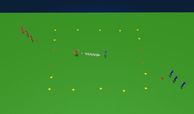 Football/Soccer Session Plan Drill (Colour): Game - 1v1s (25mins)