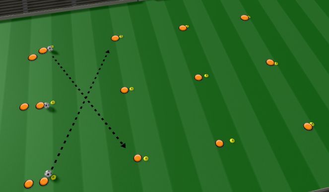 Football/Soccer Session Plan Drill (Colour): Zig-Zag Passing Competition