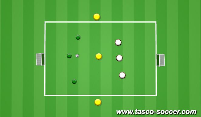 Football/Soccer Session Plan Drill (Colour): 3v3+3