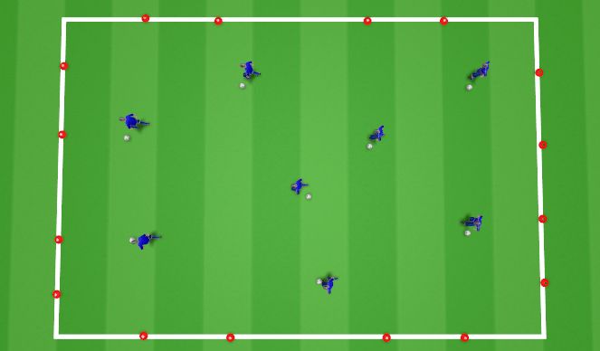Football/Soccer Session Plan Drill (Colour): Technical Dribbling Practice