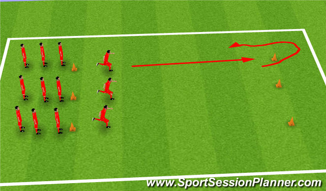 Football/Soccer Session Plan Drill (Colour): Calentamiento