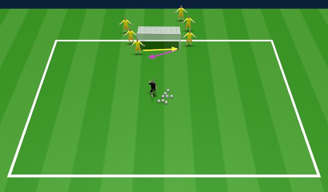 Football/Soccer Session Plan Drill (Colour): Low diving in goal 1