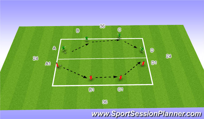 Football/Soccer Session Plan Drill (Colour): Back 4 P/R A