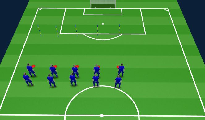 Football/Soccer Session Plan Drill (Colour): 2 LINE WARM UP