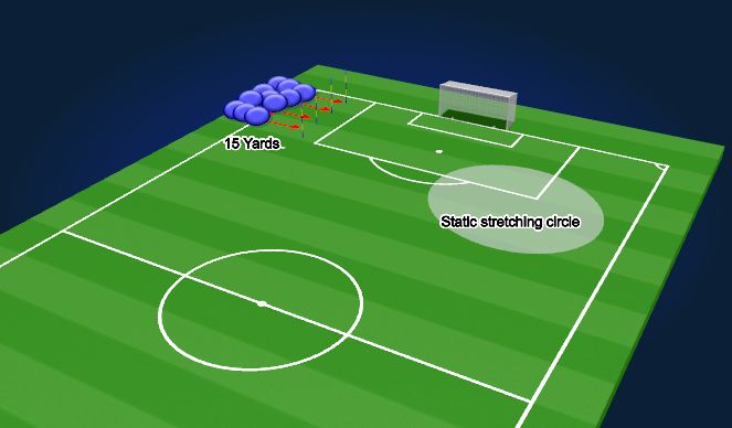 Football/Soccer Session Plan Drill (Colour): Warm up Dynamic & Static Stretching