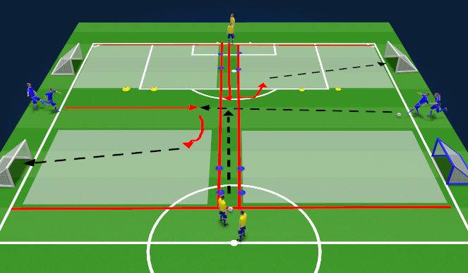 Football/Soccer Session Plan Drill (Colour): Technical Pass on the Run
