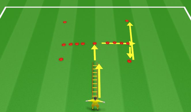 Football/Soccer Session Plan Drill (Colour): Footwork and SAQ