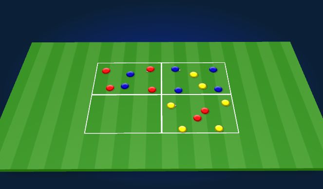 Football/Soccer Session Plan Drill (Colour): Warm-up - Competition Day 3 teams