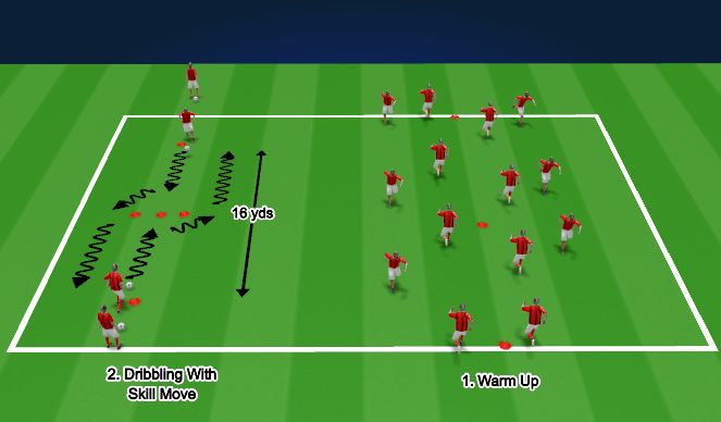 Football/Soccer Session Plan Drill (Colour): Warm Up