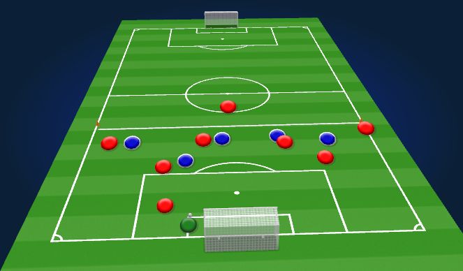 Football/Soccer Session Plan Drill (Colour): 5v7+GK