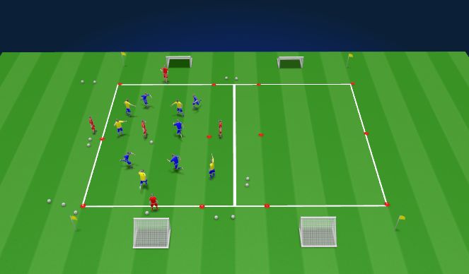 Football/Soccer Session Plan Drill (Colour): 3 team rondo