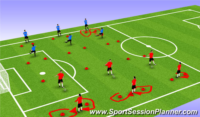 Football/Soccer Session Plan Drill (Colour): Warmup