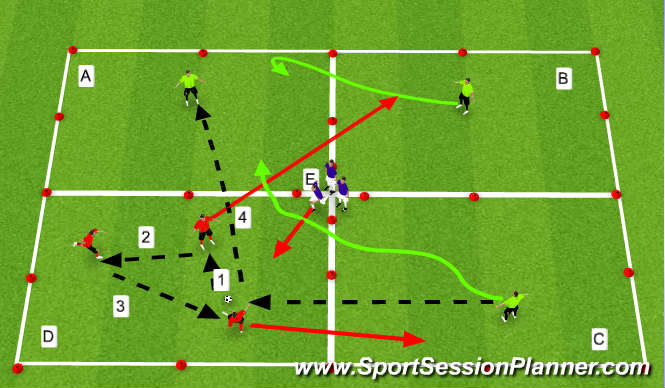 Football/Soccer Session Plan Drill (Colour): Sarpness in concentration and aerobic levels . . .