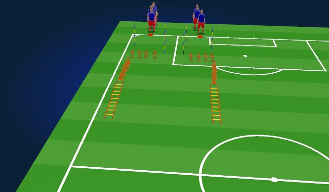 Football/Soccer Session Plan Drill (Colour): Warm up Dynamic & Static Stretching