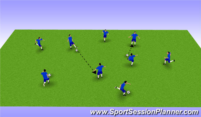 Football/Soccer Session Plan Drill (Colour): Pass n Move