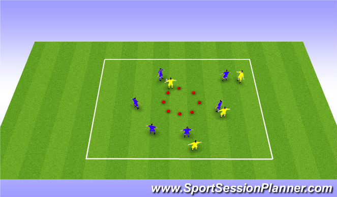 Football/Soccer Session Plan Drill (Colour): 6 v 4 Overload Game