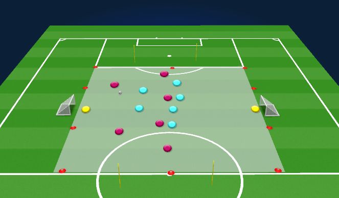 Football/Soccer Session Plan Drill (Colour): 6v6+1 Basic