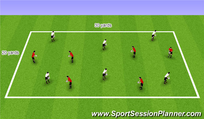 Football/Soccer Session Plan Drill (Colour): Warm Up