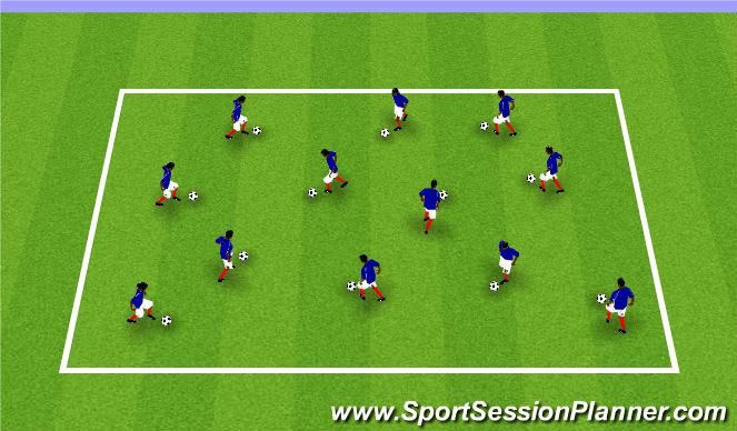 Football/Soccer Session Plan Drill (Colour): Individual Footskills