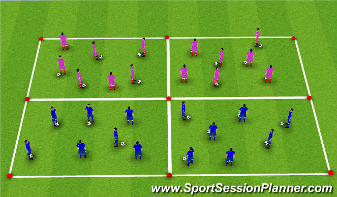 Football/Soccer Session Plan Drill (Colour): Warm-Up