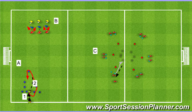Football/Soccer Session Plan Drill (Colour): Individual Technical