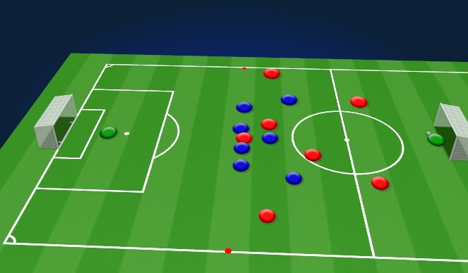 Football/Soccer Session Plan Drill (Colour): Defending breaking lines - large sided game 2