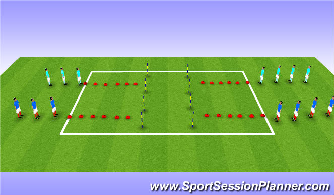 Football/Soccer Session Plan Drill (Colour): Step 1 Dynamic Stretching