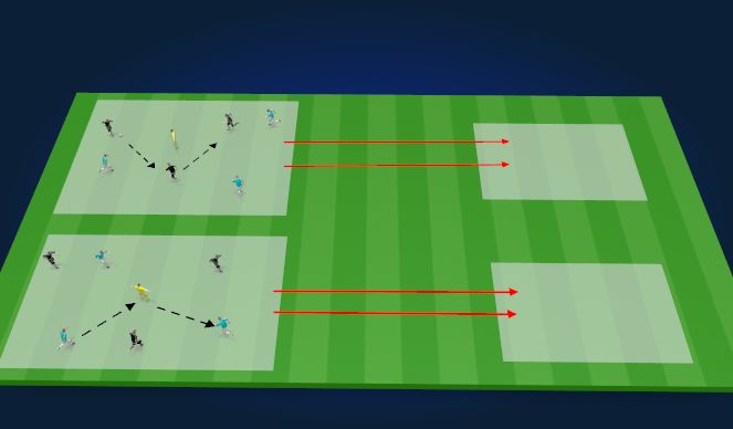 Football/Soccer Session Plan Drill (Colour): Keepaway in 2 grids (fitness)