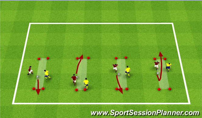 Football/Soccer Session Plan Drill (Colour): Warm Up II