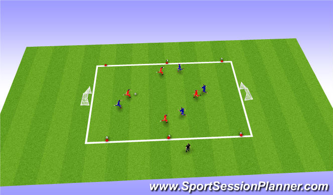 Football/Soccer Session Plan Drill (Colour): 6 ball challenge